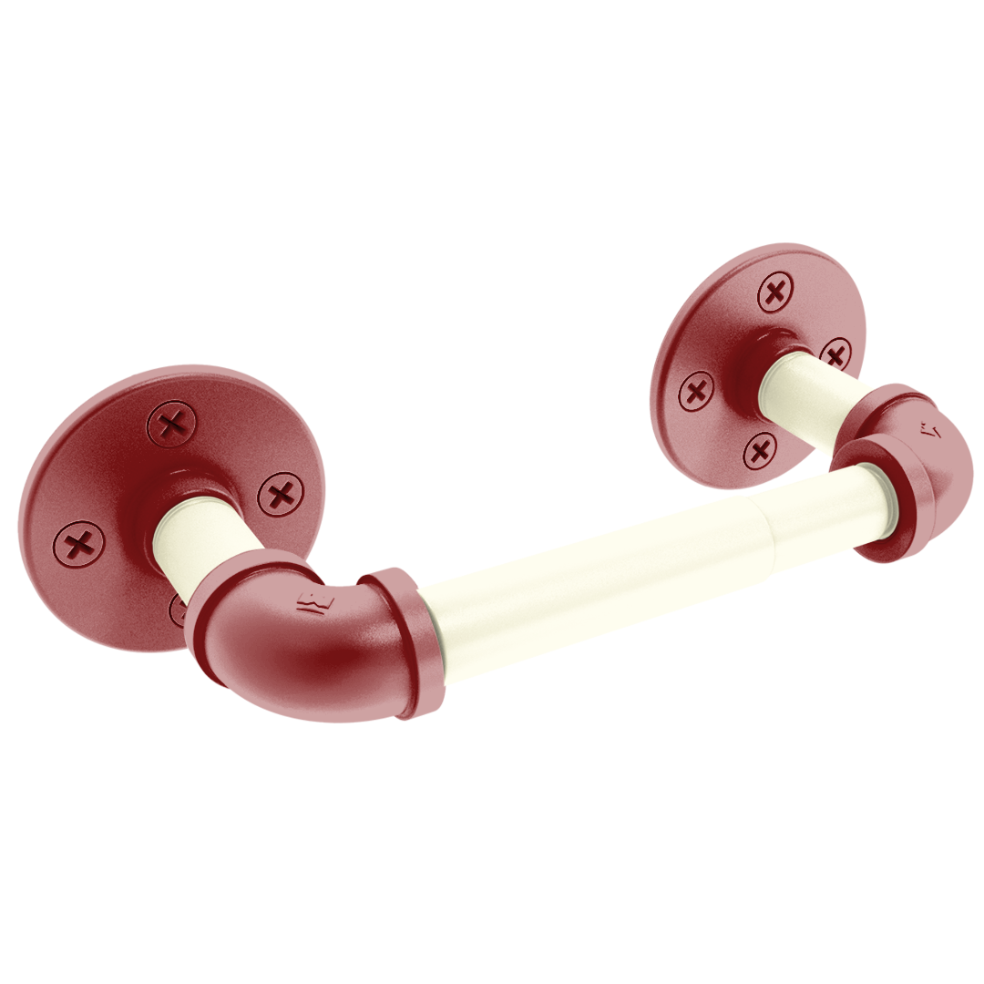 Collegiate Collection 2 Post Toilet Paper Holder Norman Crimson and Cream Edition