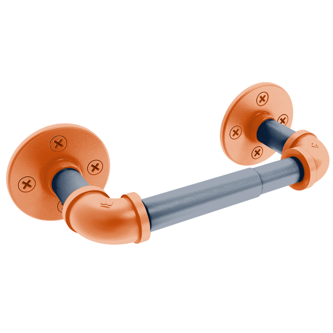 Collegiate Collection 2 Post Toilet Paper Holder Plainsmen Blue and Orange Edition