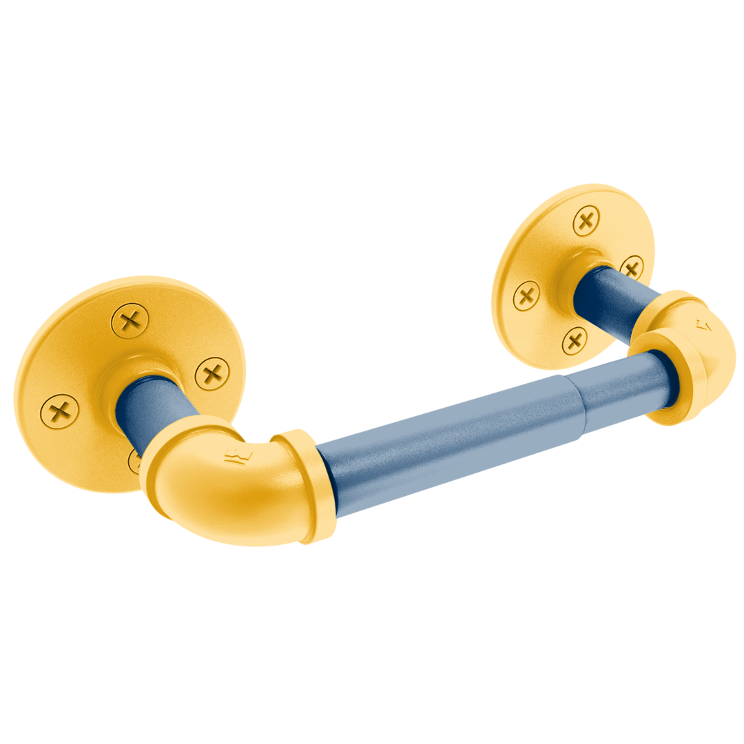 Collegiate Collection 2 Post Toilet Paper Holder Bay Area Blue and Gold Edition