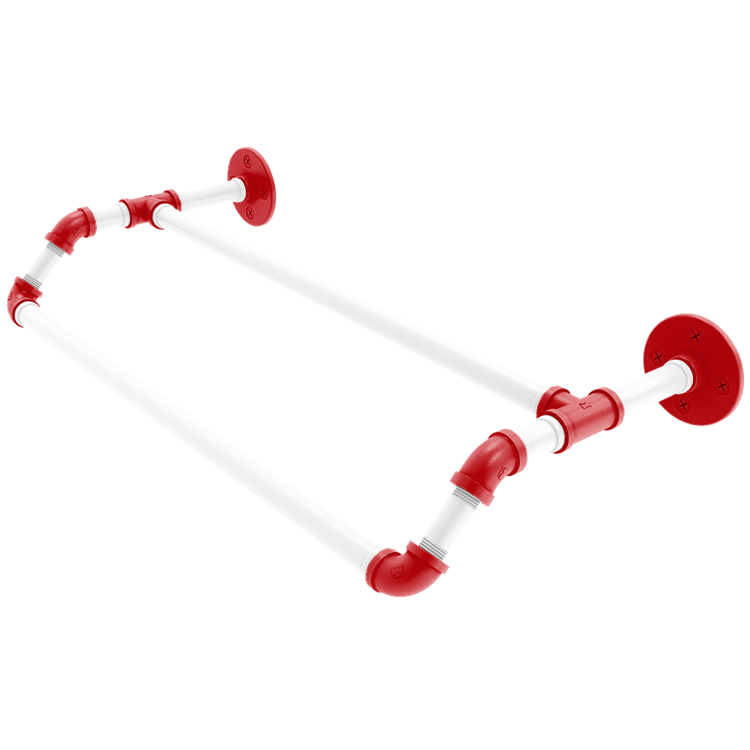 Collegiate Collection Double Towel Bar Badger State Red and White Edition