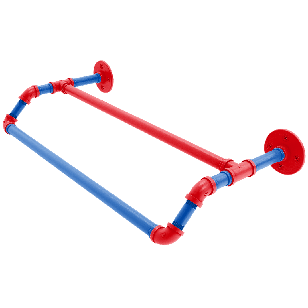 Collegiate Collection Double Towel Bar Lawrence Blue and Crimson Edition