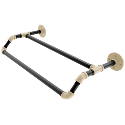 Collegiate Collection Double Towel Bar West Lafayette Black and Gold Edition