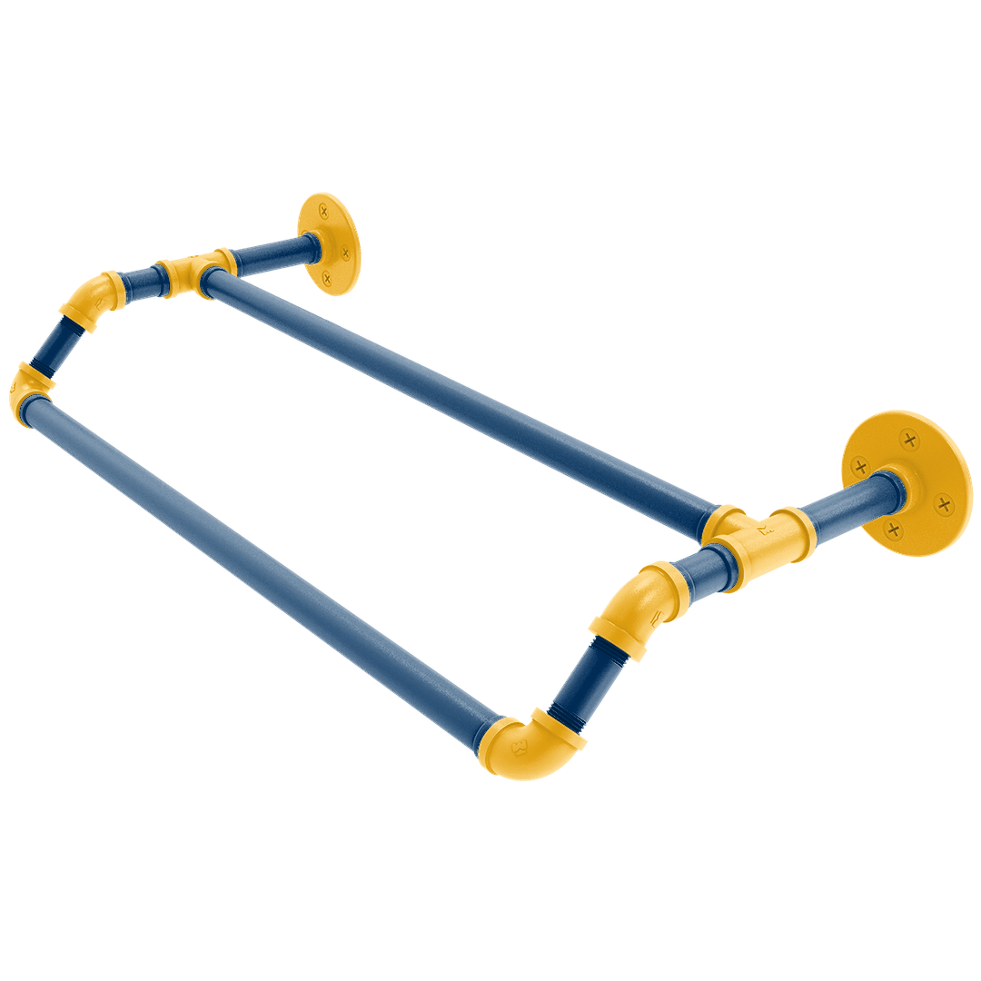 Collegiate Collection Double Towel Bar Bay Area Blue and Gold Edition
