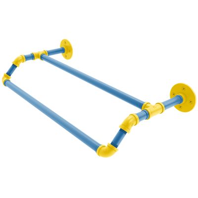 Collegiate Collection Double Towel Bar Westwood Blue and Gold Edition