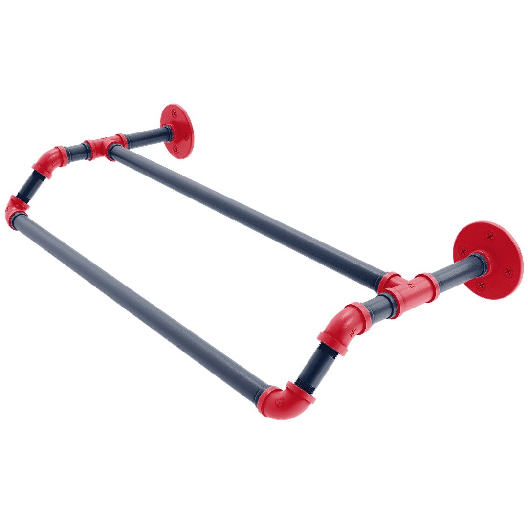 Collegiate Collection Double Towel Bar Oxford Red and Navy Edition