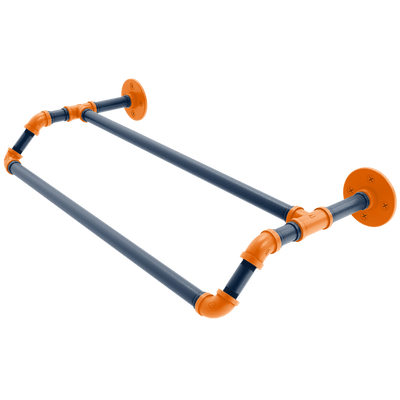 Collegiate Collection Double Towel Bar Upstate New York Orange and Navy Edition