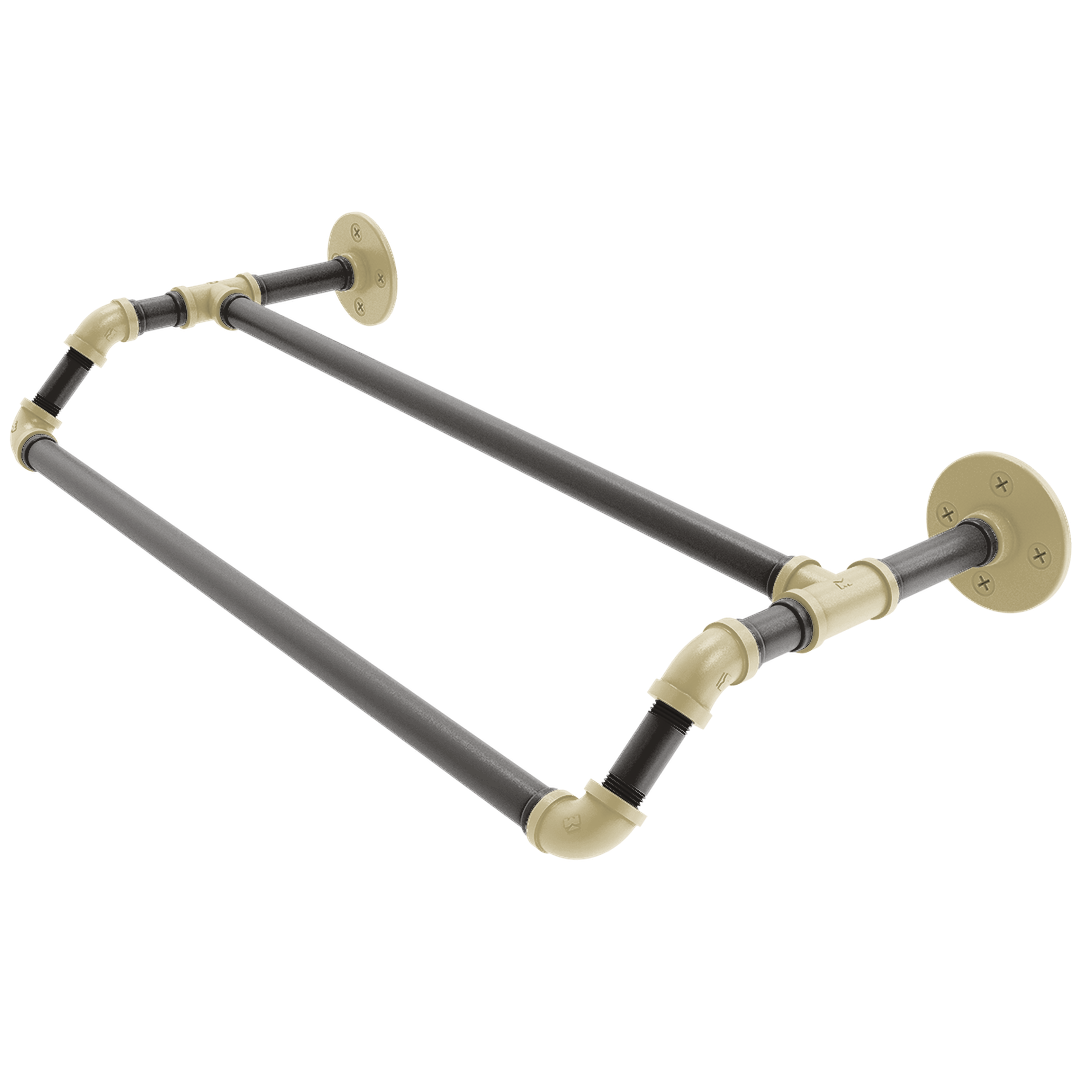 Collegiate Collection Double Towel Bar Boulder Black and Gold Edition