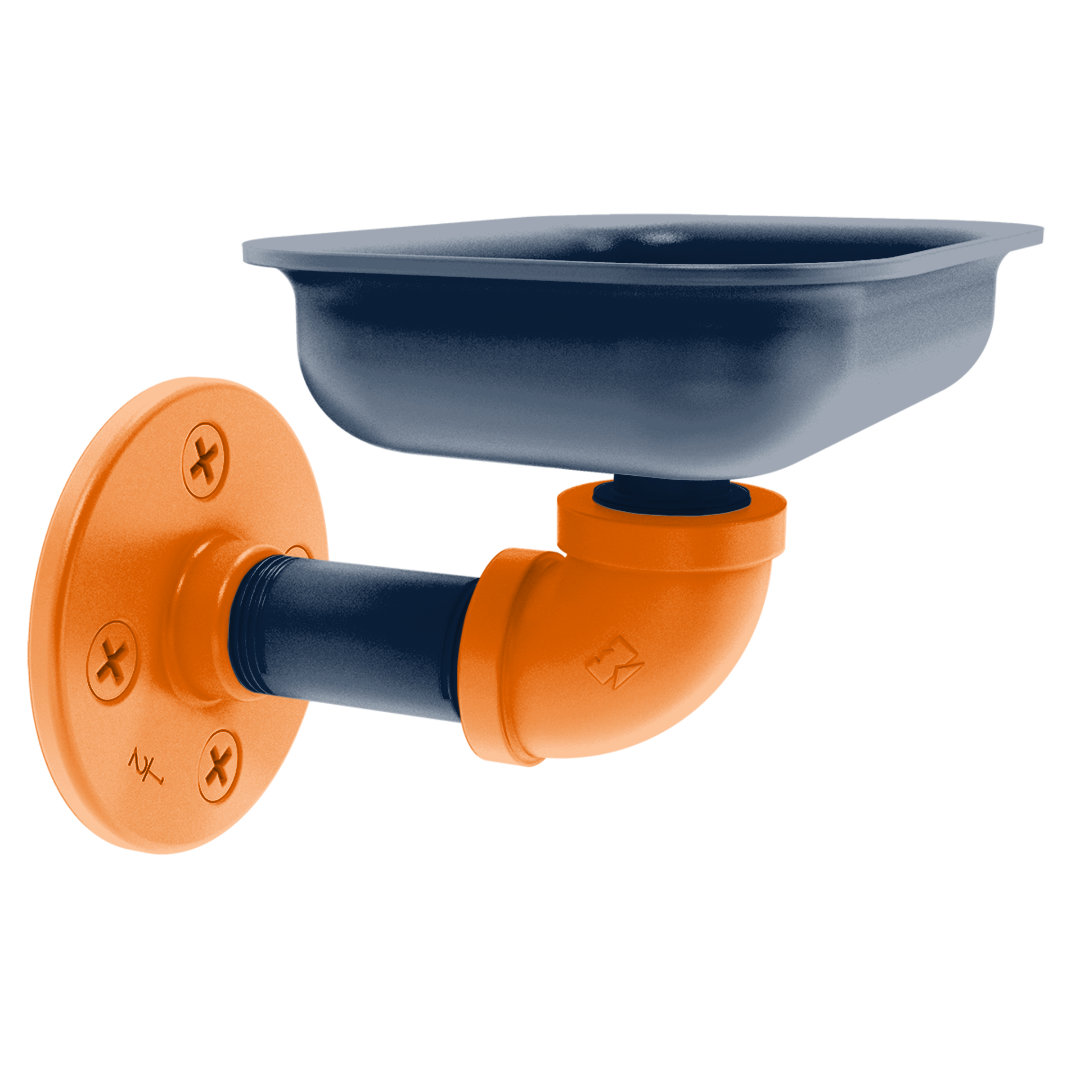 Collegiate Collection Wall Mounted Soap Dish Upstate New York Orange and Navy Edition