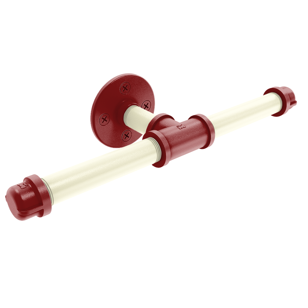 Collegiate Collection Double Roll Toilet Paper Holder Norman Crimson and Cream Edition