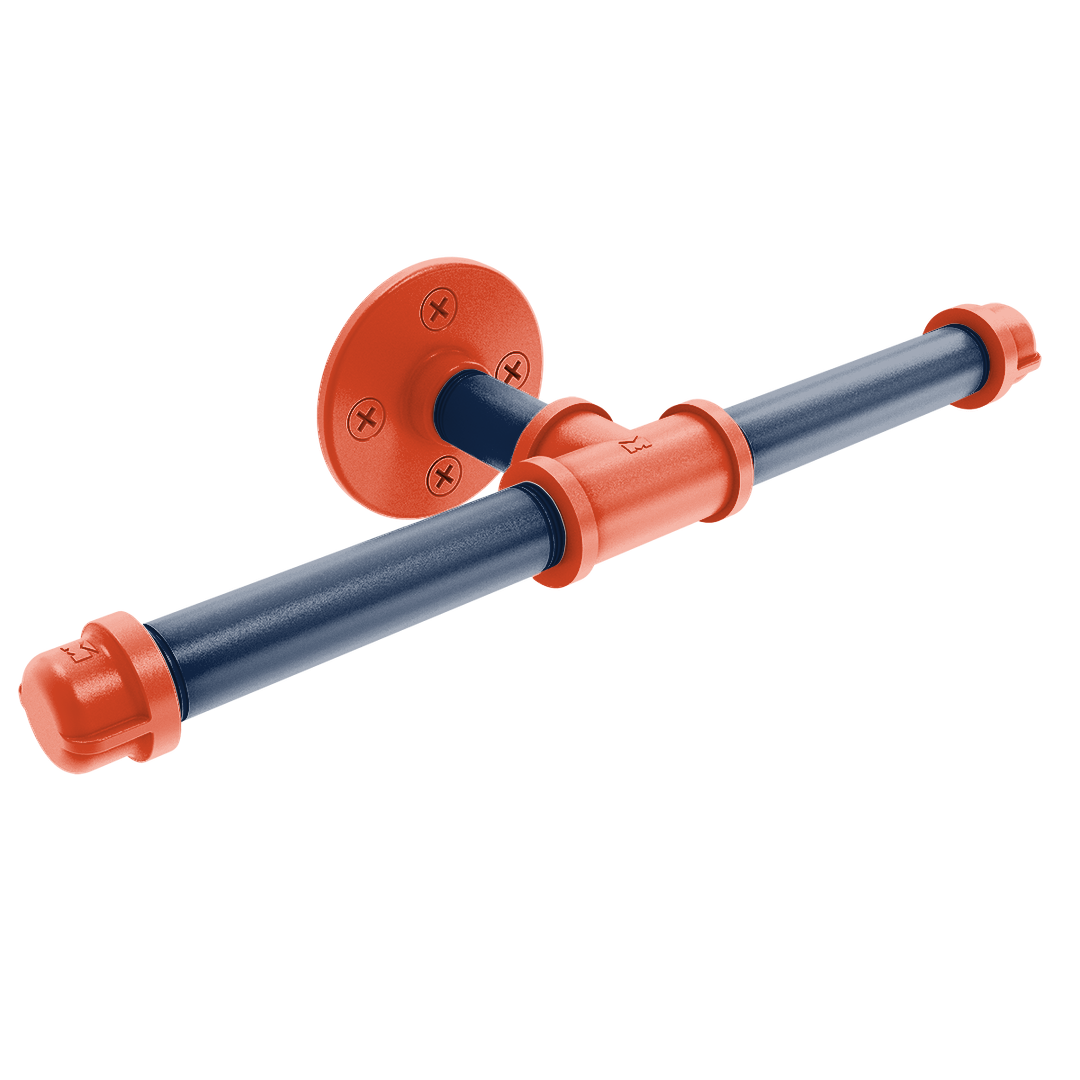 Collegiate Collection Double Roll Toilet Paper Holder Champaign Orange and Blue Edition