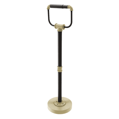 Collegiate Collection Freestanding Toilet Tissue Stand Boulder Black and Gold Edition