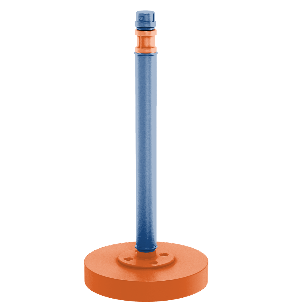 Collegiate Collection Countertop Paper Towel Stand Treasure Valley Blue and Orange Edition