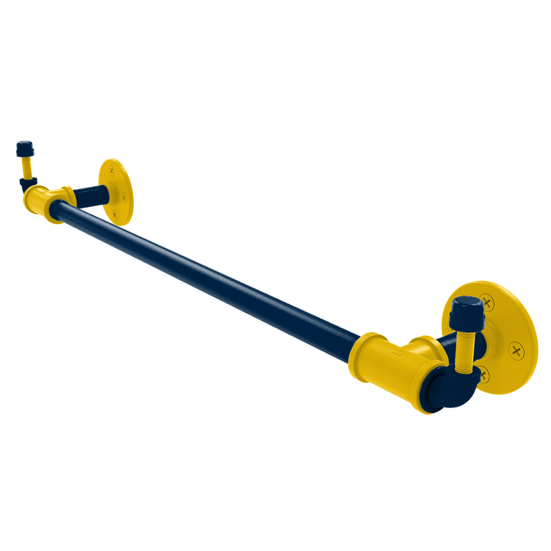 Collegiate Collection Towel Bar with Integrated Hooks Great Lakes Maize and Blue Edition