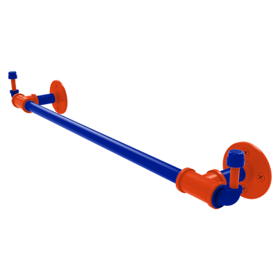 Collegiate Collection Towel Bar with Integrated Hooks Swamp Blue and Orange Edition