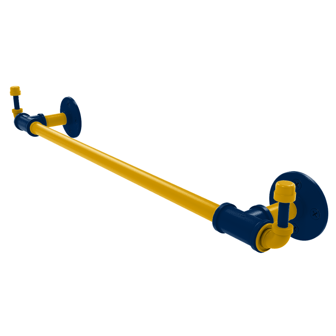 Collegiate Collection Towel Bar with Integrated Hooks Mountaineer State Blue and Gold Edition