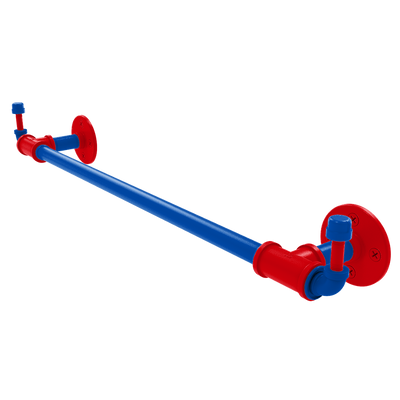 Collegiate Collection Towel Bar with Integrated Hooks Lawrence Blue and Crimson Edition