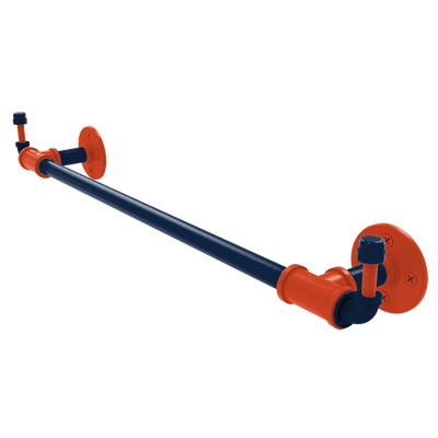 Collegiate Collection Towel Bar with Integrated Hooks Champaign Orange and Blue Edition