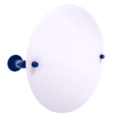 Collegiate Collection Frameless Oval Wall Mounted Tilt Mirror Durham Blue and White Edition