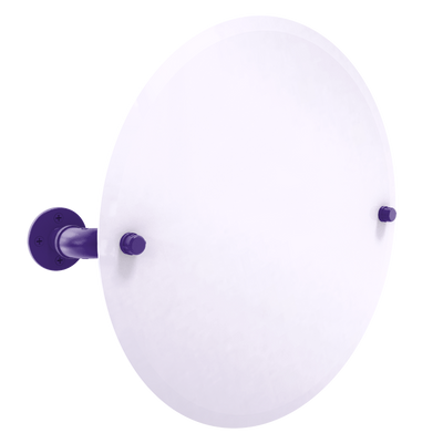 Collegiate Collection Frameless Oval Wall Mounted Tilt Mirror Seattle Purple and Gold Edition