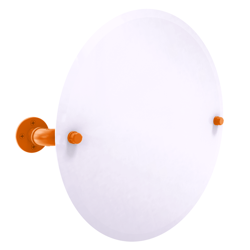 Collegiate Collection Frameless Oval Wall Mounted Tilt Mirror Upstate New York Orange and Navy Edition