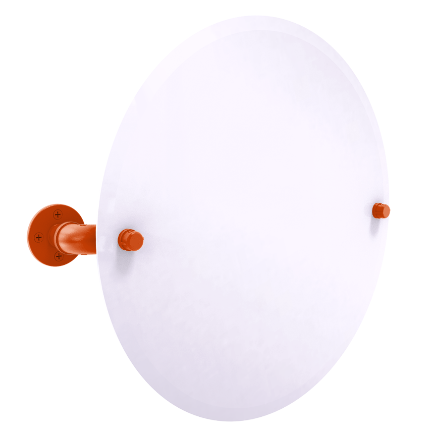 Collegiate Collection Frameless Oval Wall Mounted Tilt Mirror Corvallis Orange and Black Edition
