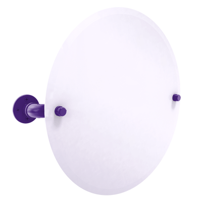 Collegiate Collection Frameless Oval Wall Mounted Tilt Mirror Flint Hills Purple and Silver Edition