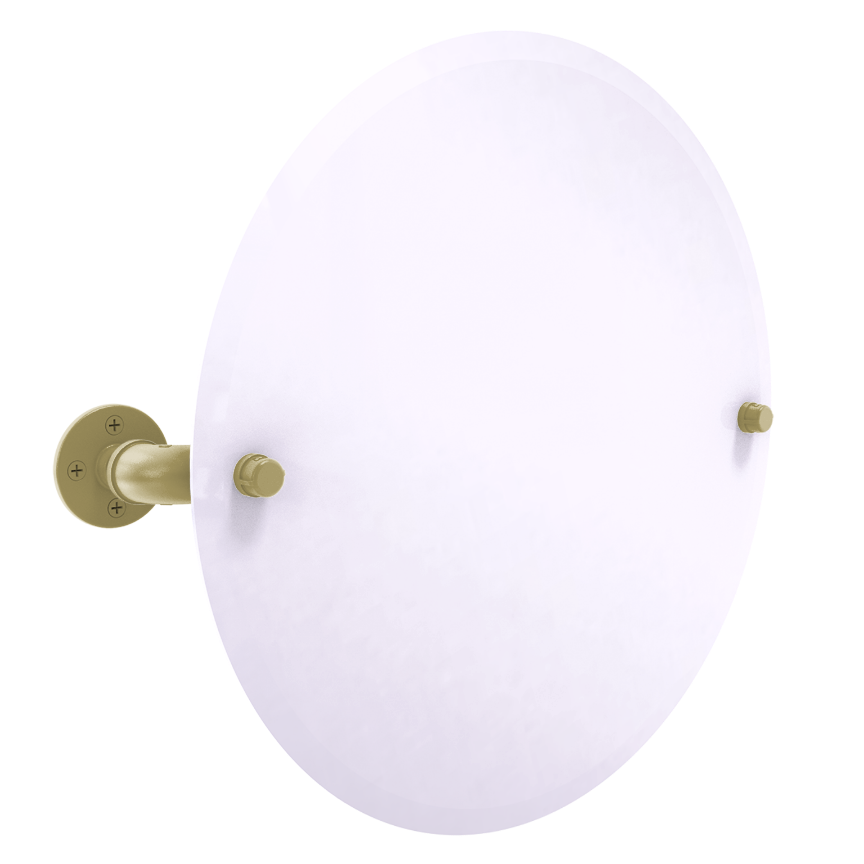 Collegiate Collection Frameless Oval Wall Mounted Tilt Mirror Atlanta Gold and White Edition