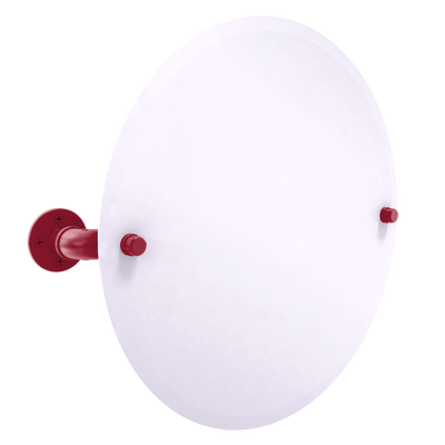 Collegiate Collection Frameless Oval Wall Mounted Tilt Mirror Pullman Crimson and Gray Edition