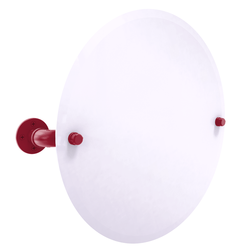 Collegiate Collection Frameless Oval Wall Mounted Tilt Mirror Pullman Crimson and Gray Edition