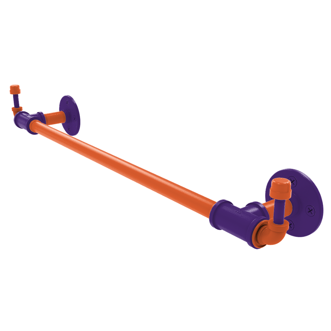Collegiate Collection Towel Bar with Integrated Hooks Foothills Orange and Purple Edition