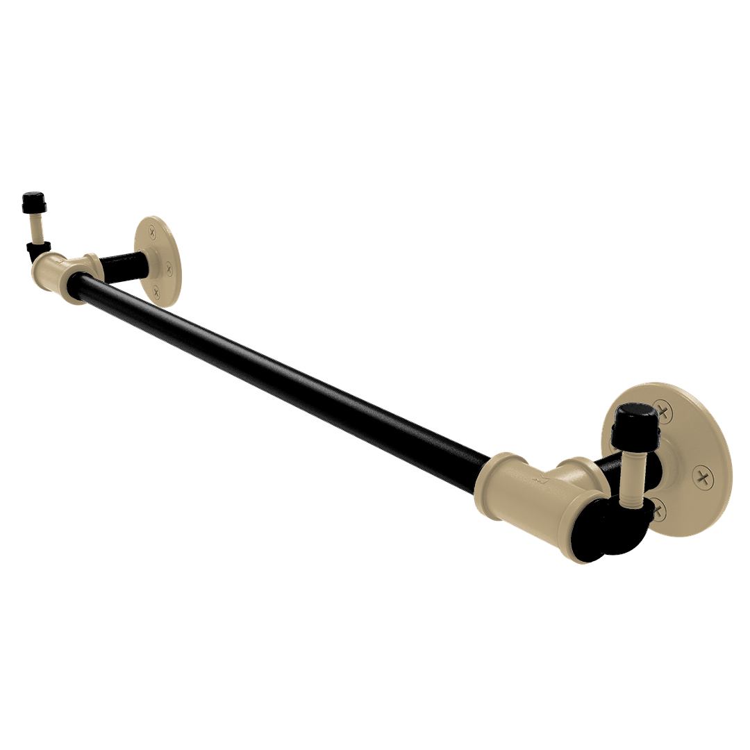 Collegiate Collection Towel Bar with Integrated Hooks West Lafayette Black and Gold Edition