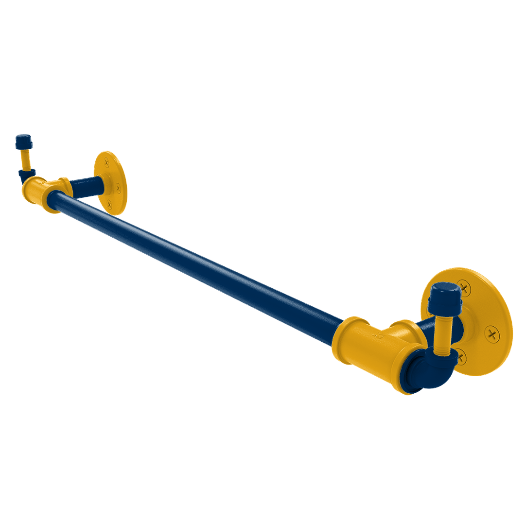 Collegiate Collection Towel Bar with Integrated Hooks Bay Area Blue and Gold Edition