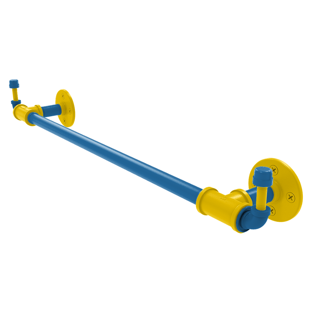 Collegiate Collection Towel Bar with Integrated Hooks Westwood Blue and Gold Edition