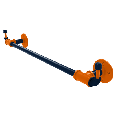 Collegiate Collection Towel Bar with Integrated Hooks Upstate New York Orange and Navy Edition