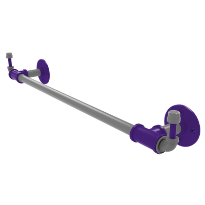 Collegiate Collection Towel Bar with Integrated Hooks Flint Hills Purple and Silver Edition