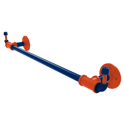 Collegiate Collection Towel Bar with Integrated Hooks Charlottesville Orange and Blue Edition
