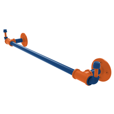 Collegiate Collection Towel Bar with Integrated Hooks Treasure Valley Blue and Orange Edition
