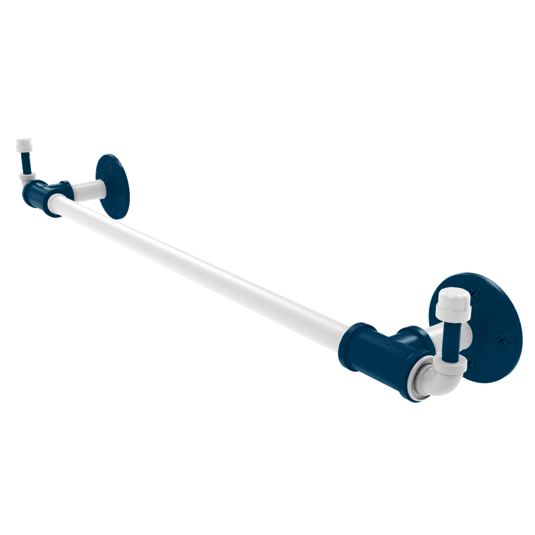 Collegiate Collection Towel Bar with Integrated Hooks Hartford Blue and White Edition