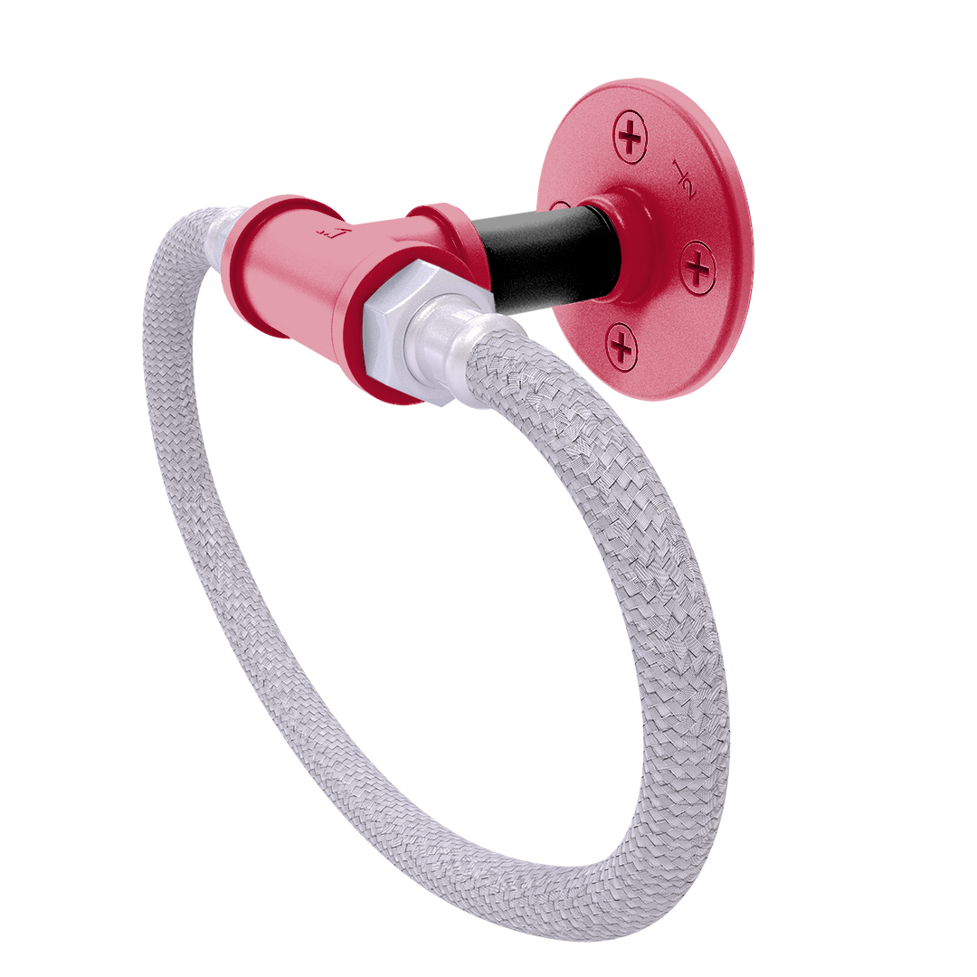Collegiate Collection Towel Ring with Stainless Steel Braided Ring Athens Red and Black Edition