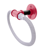 Collegiate Collection Towel Ring with Stainless Steel Braided Ring Athens Red and Black Edition