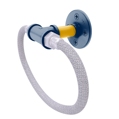 Collegiate Collection Towel Ring with Stainless Steel Braided Ring Mountaineer State Blue and Gold Edition