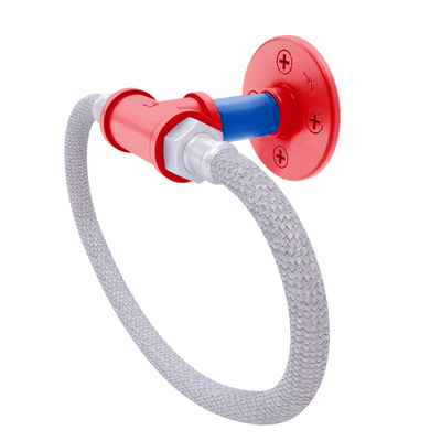 Collegiate Collection Towel Ring with Stainless Steel Braided Ring Lawrence Blue and Crimson Edition