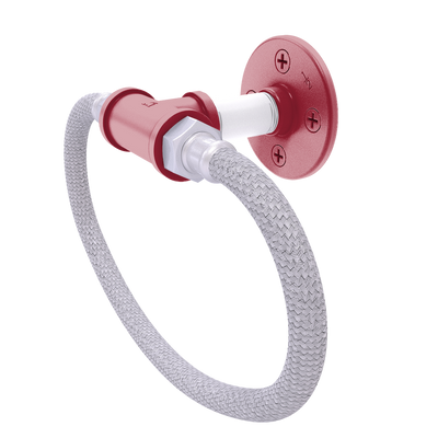 Collegiate Collection Towel Ring with Stainless Steel Braided Ring Fayetteville Red and White Edition