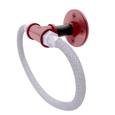 Collegiate Collection Towel Ring with Stainless Steel Braided Ring Columbia Garnet and Black Edition