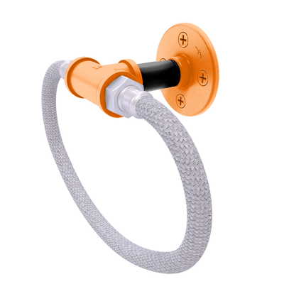 Collegiate Collection Towel Ring with Stainless Steel Braided Ring Stillwater Orange and Black Edition