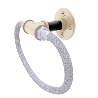 Collegiate Collection Towel Ring with Stainless Steel Braided Ring West Lafayette Black and Gold Edition