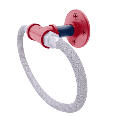 Collegiate Collection Towel Ring with Stainless Steel Braided Ring Tucson Red and Blue Edition
