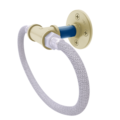 Collegiate Collection Towel Ring with Stainless Steel Braided Ring Atlanta Gold and White Edition