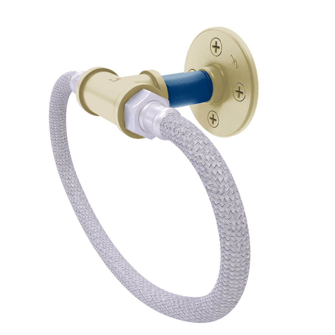 Collegiate Collection Towel Ring with Stainless Steel Braided Ring Atlanta Gold and White Edition