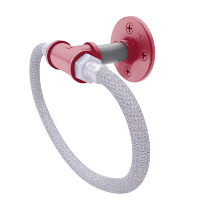 Collegiate Collection Towel Ring with Stainless Steel Braided Ring Pullman Crimson and Gray Edition